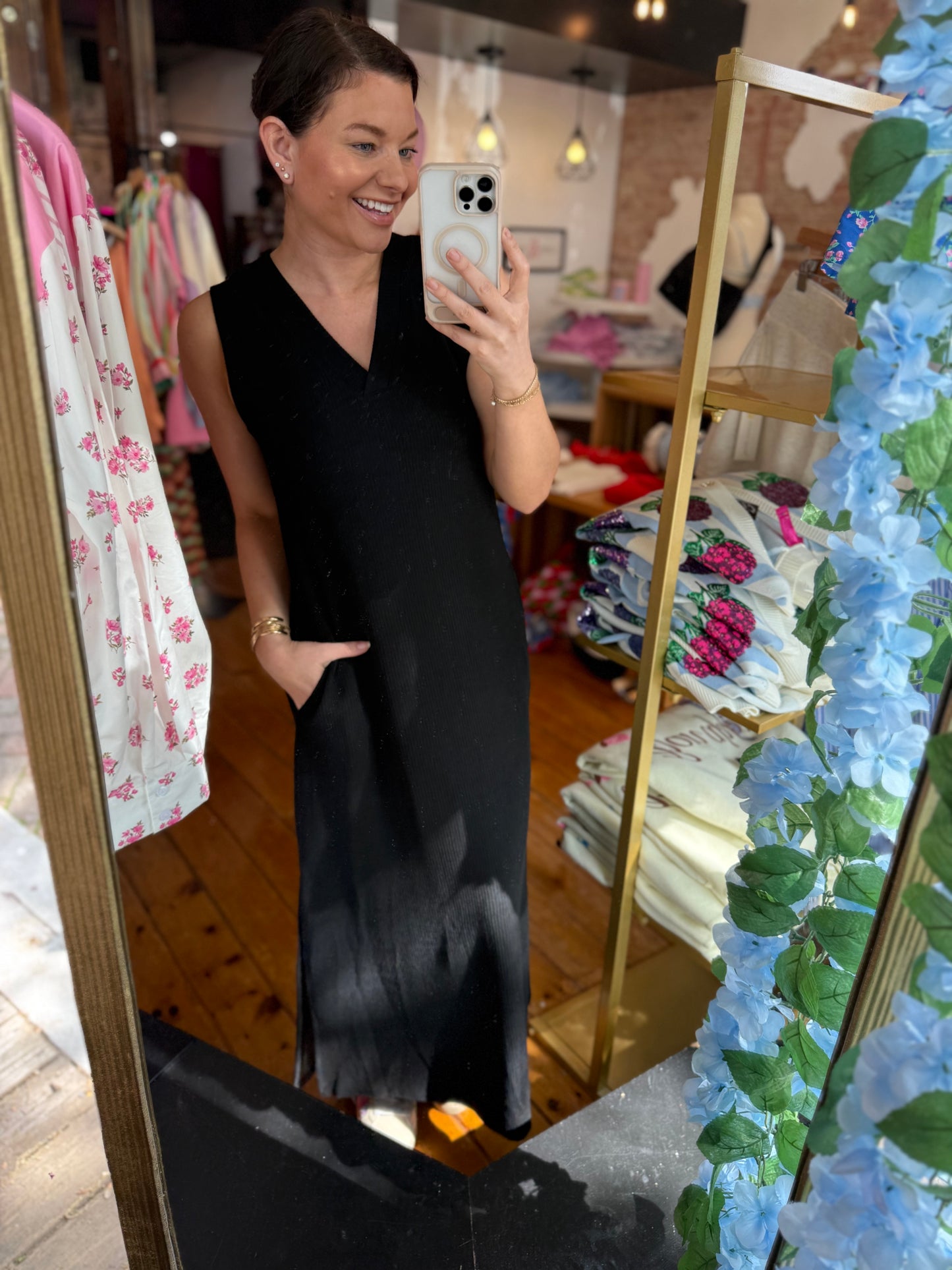 Back to Black Ribbed Knit Midi Dress