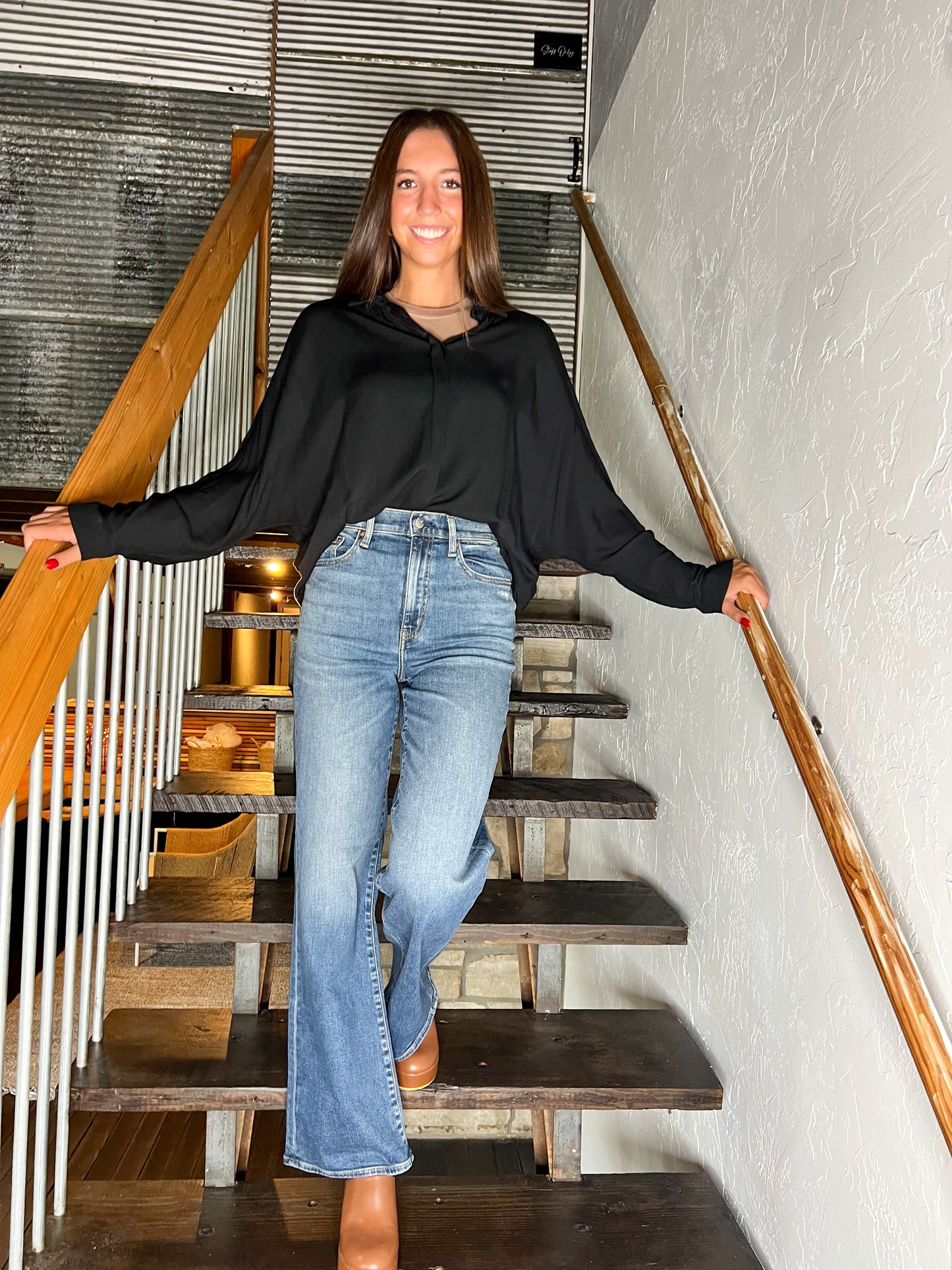 Black Always Chic & Simple Oversized Shirt