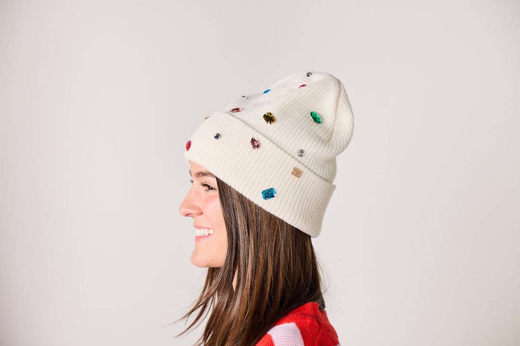 Snow Cute Sparkle Beanie and Mittens Set