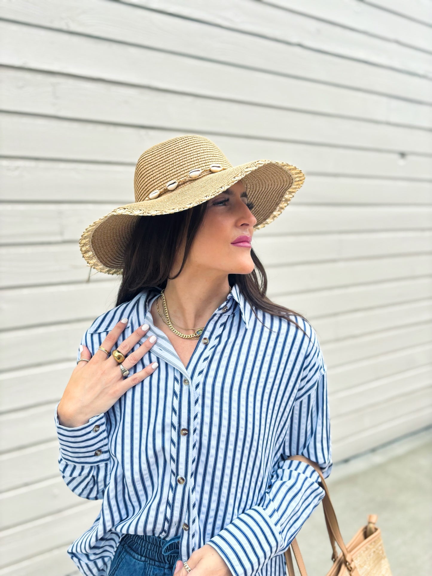 Tully Stripe Button Up Blouse