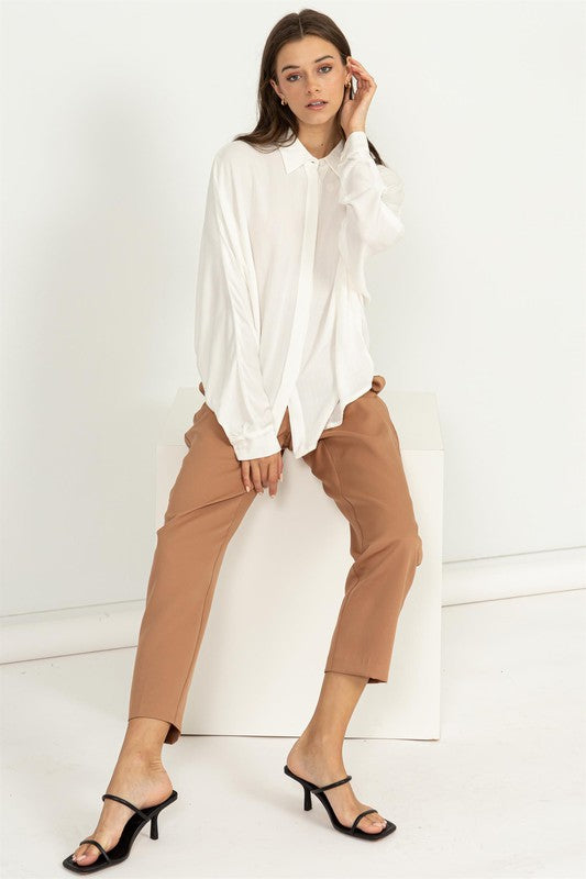 White Always Chic & Simple Oversized Shirt