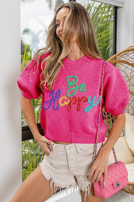 Be Happy Metallic Sweater