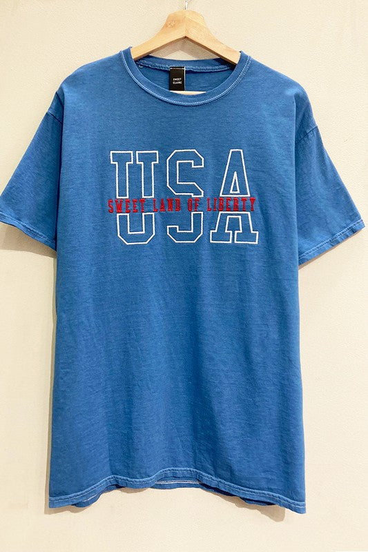 Embroidered USA Tee