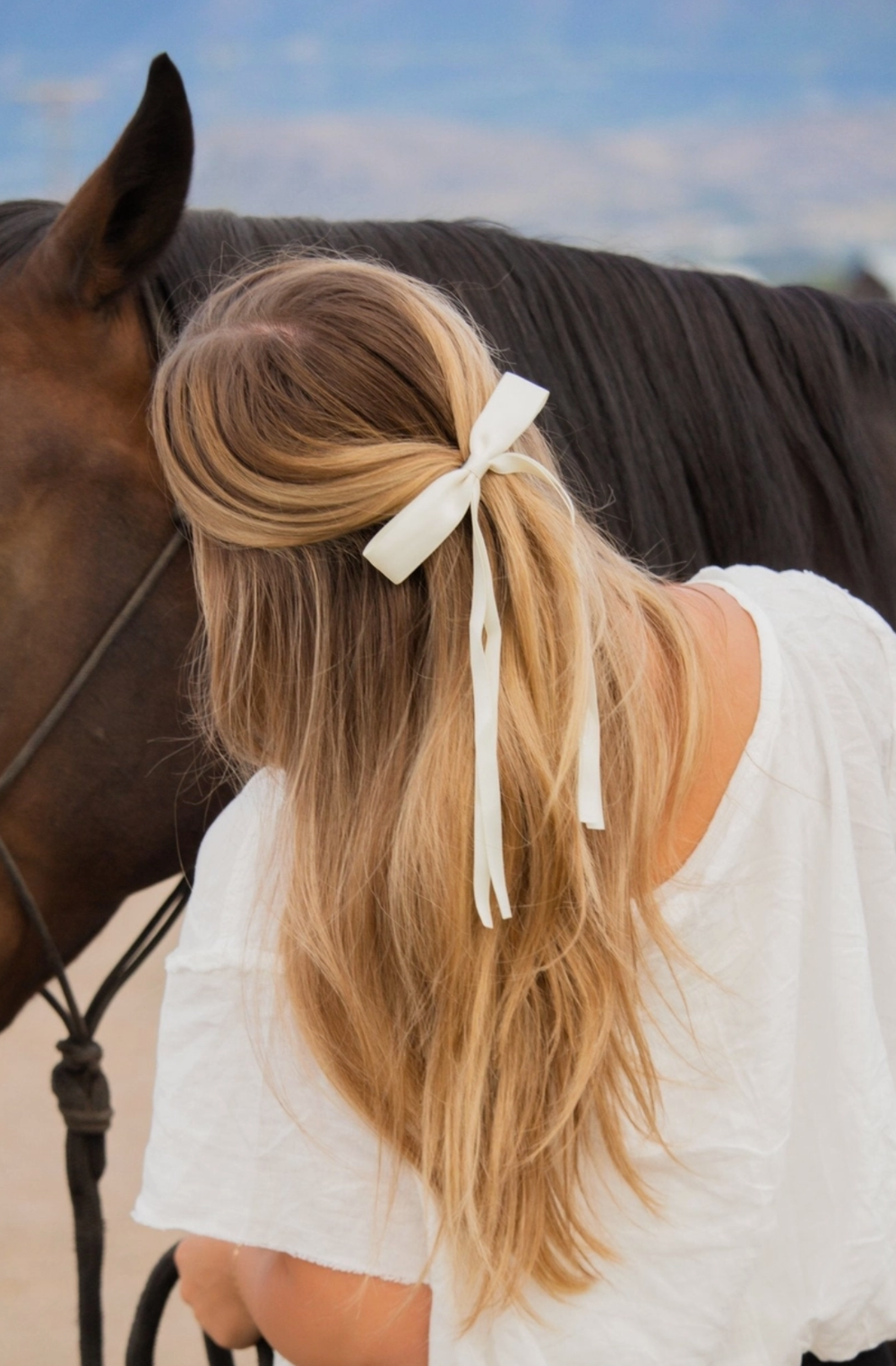 Long Ribbon Bow Hair Clips