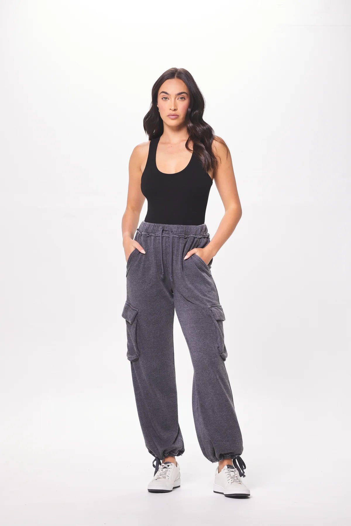 Washed Charcoal Cashmere Fleece Jogger