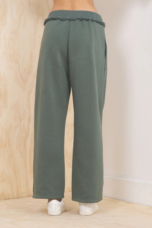 Olive Rib Fleece Pant