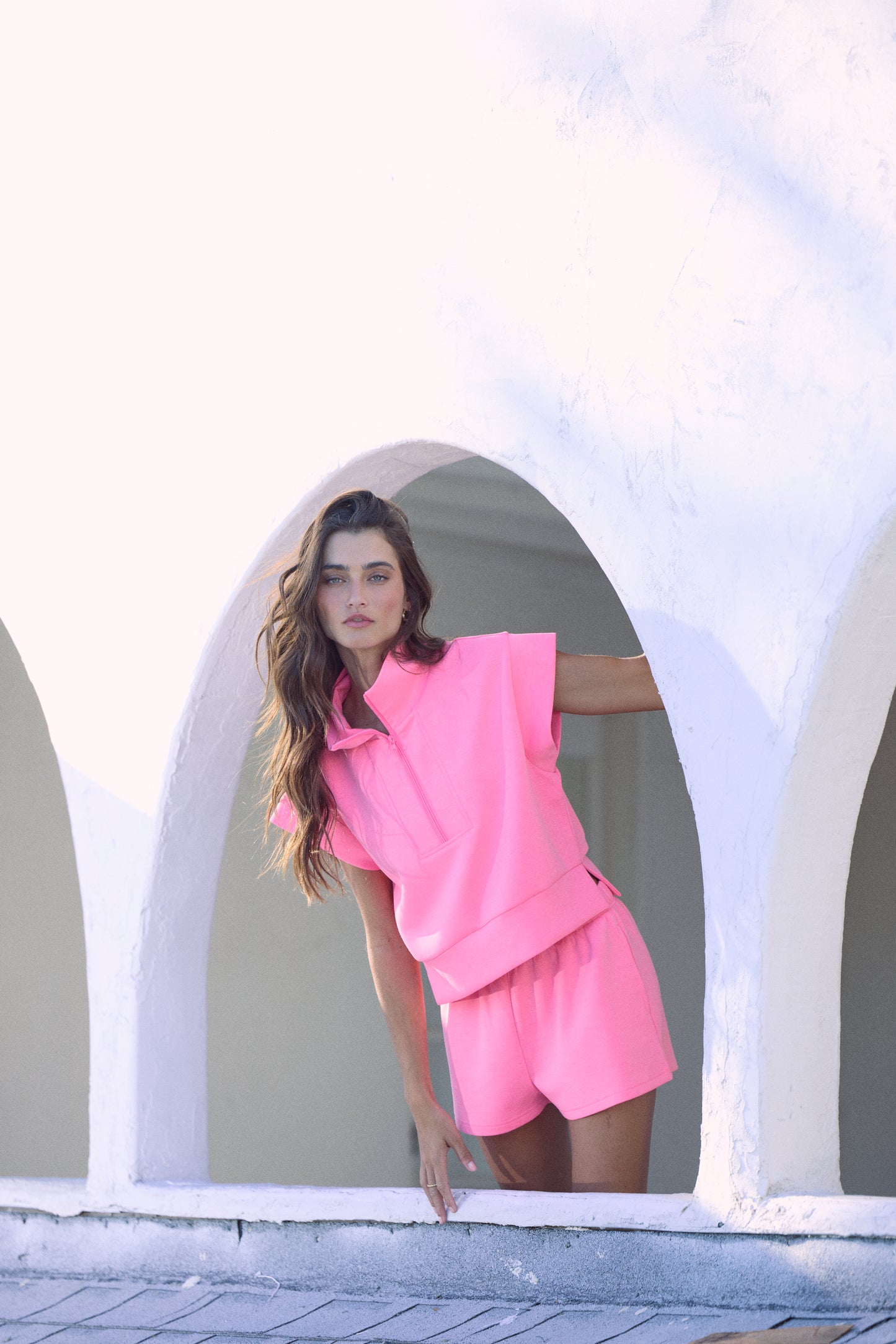 Neon Pink Cloud Fleece Shorts