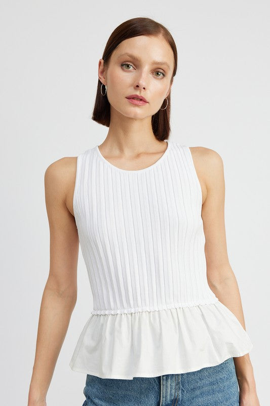 Maggie Sleeveless Ruffled Top