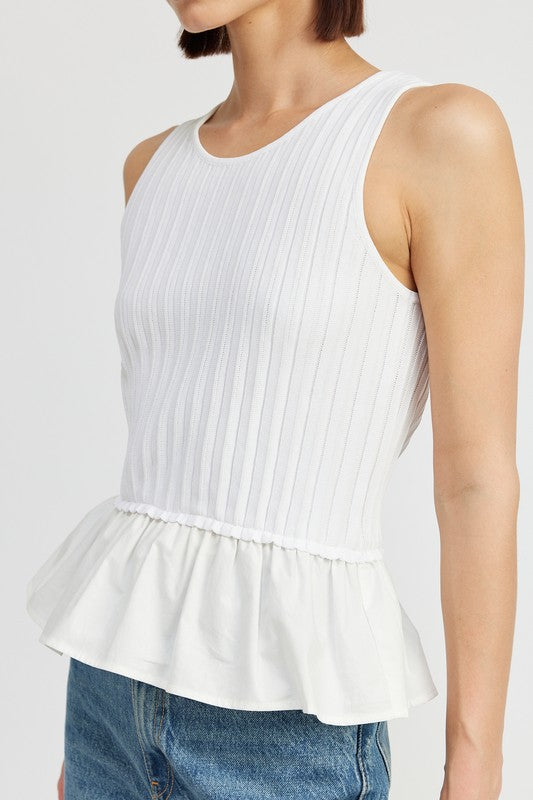 Maggie Sleeveless Ruffled Top