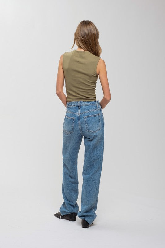 Mockneck Cropped Tanks