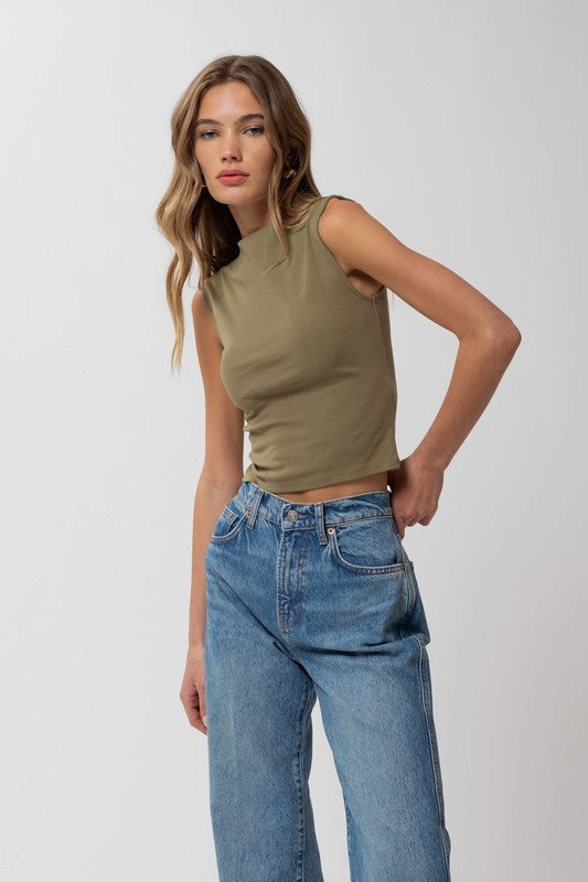 Mockneck Cropped Tanks
