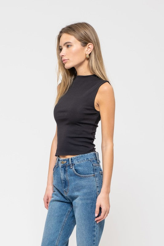 Mockneck Cropped Tanks