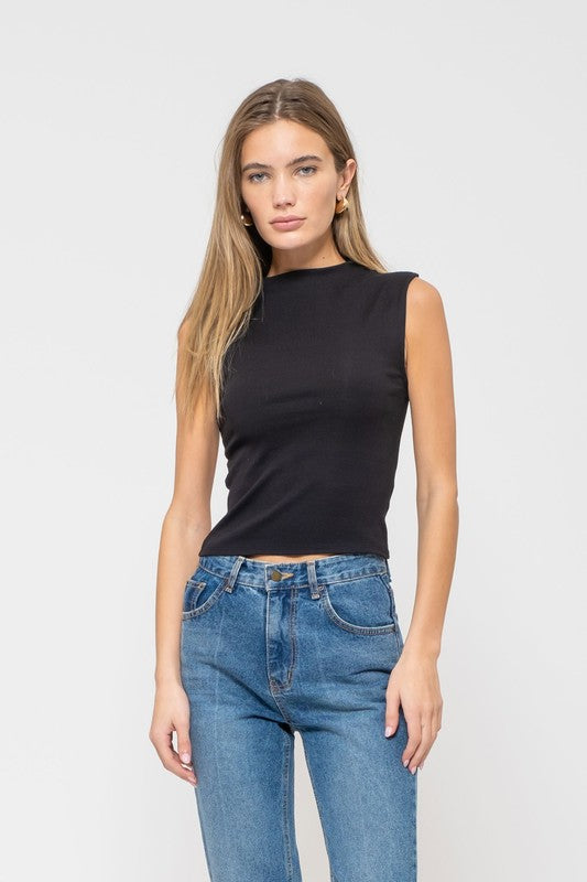 Mockneck Cropped Tanks