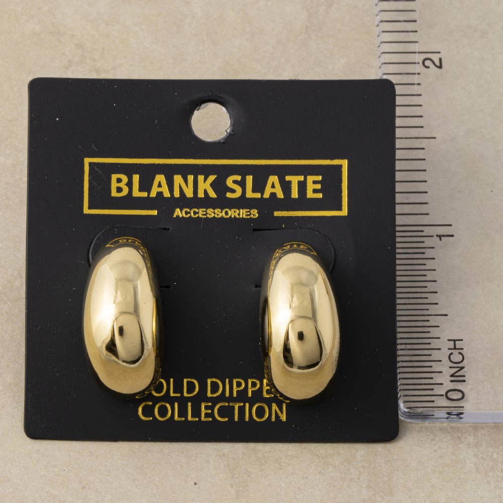 Chunky Dome Teardrop Hoop Earrings
