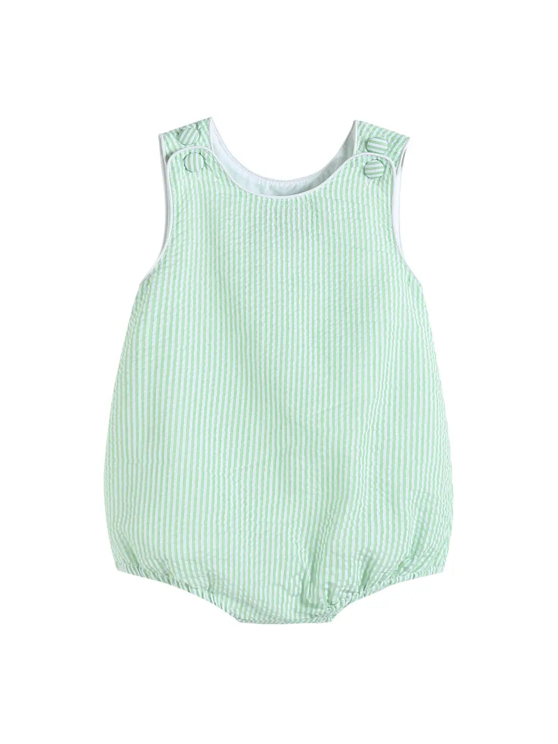 Green Seersucker Bubble Romper