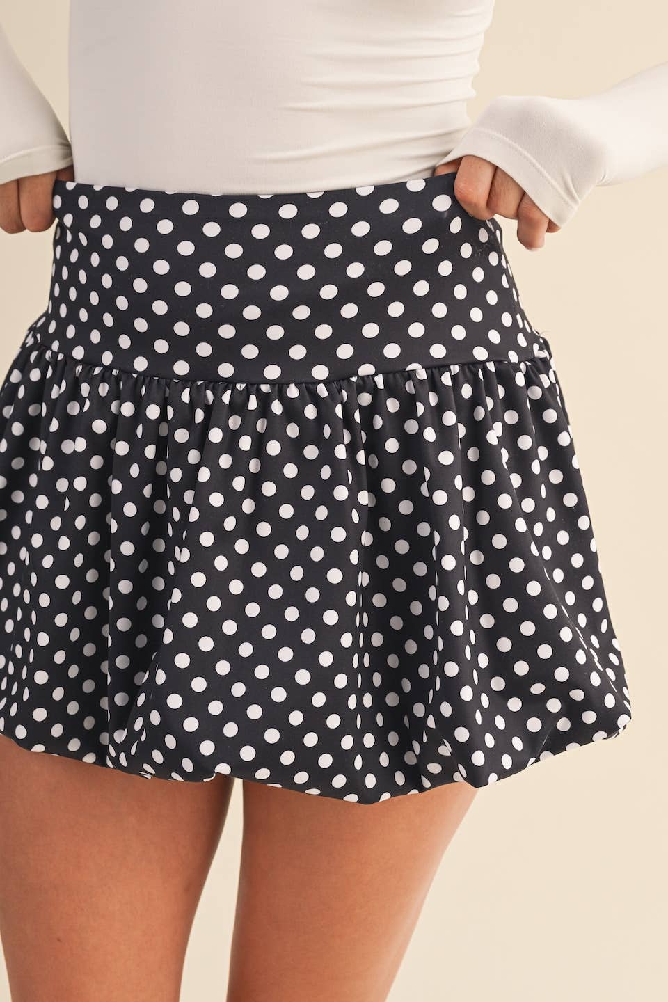 Polka Dot Print Bubble Skirt