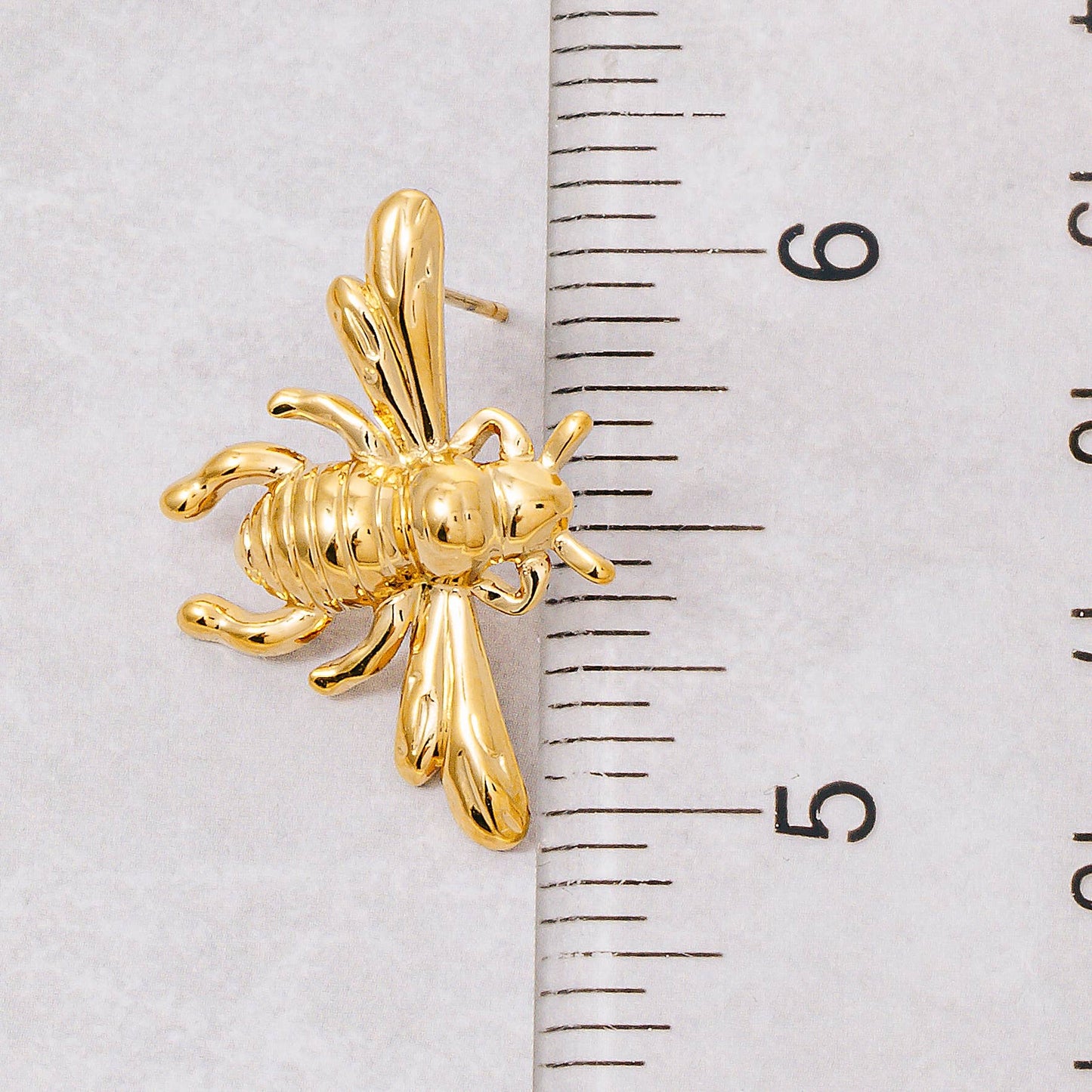 Gold Dipped Bumble Bee Large Stud Earrings