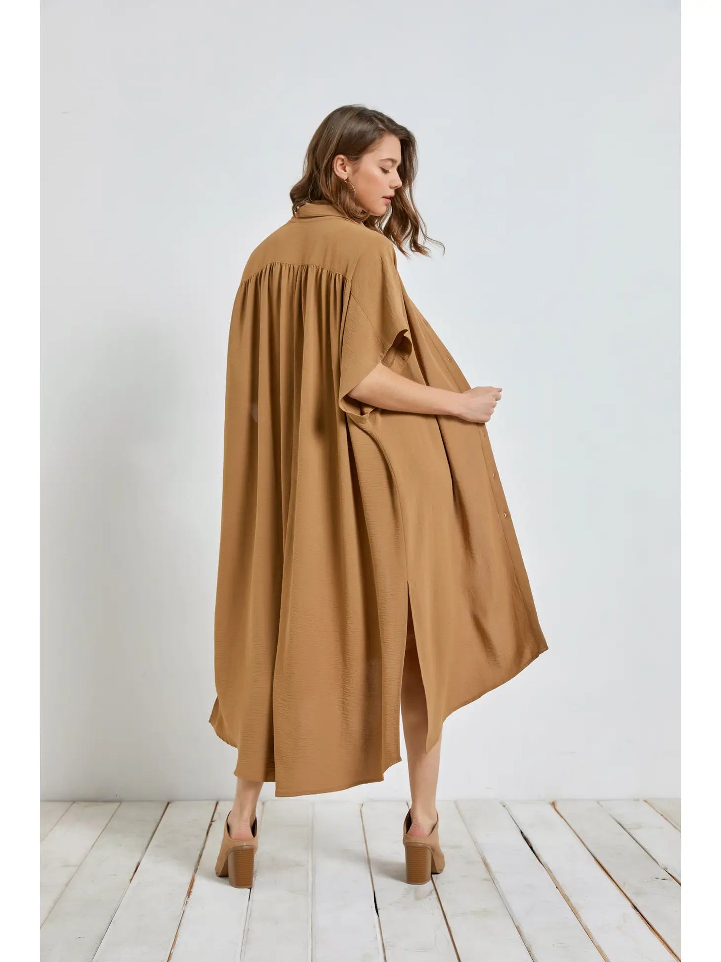 Ready in a Snap High Low Shirt Dress