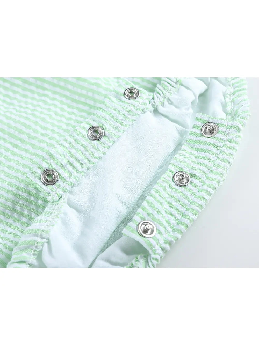 Green Seersucker Bubble Romper