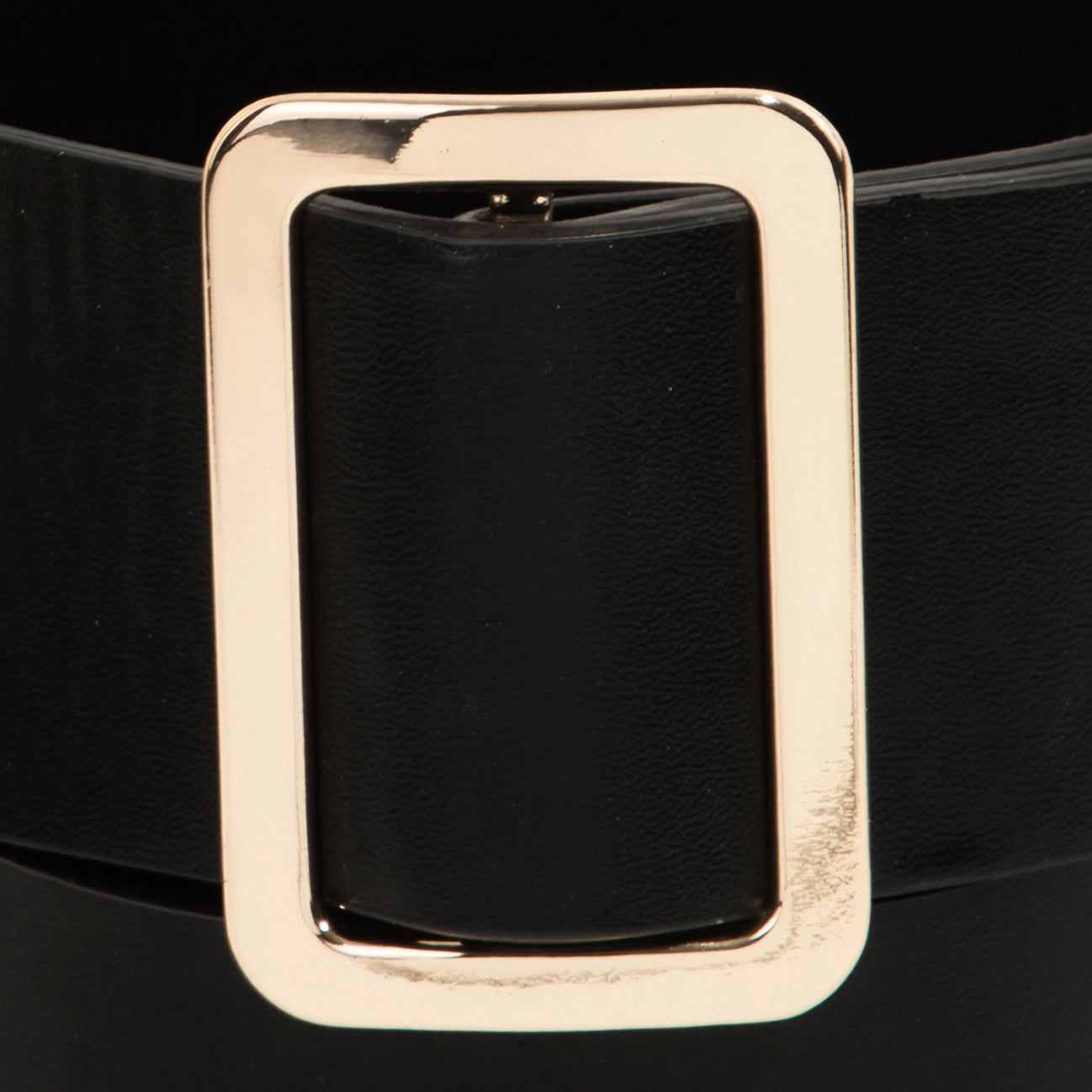 Sleek Faux Leather Thin Buckle Belt
