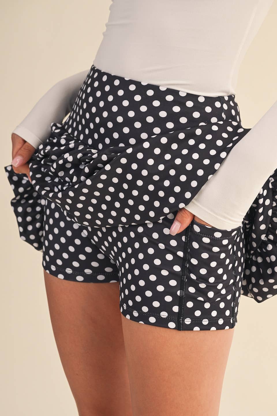 Polka Dot Print Bubble Skirt