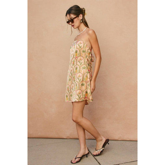 Hear That Strapless Back Detail Mini Dress