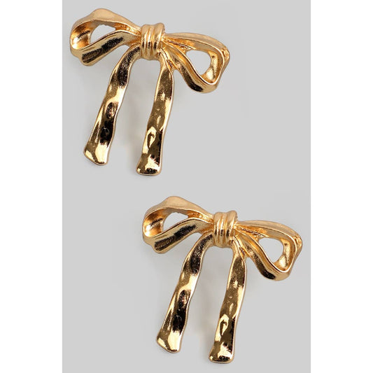 Wavy Textured Bow Earrings