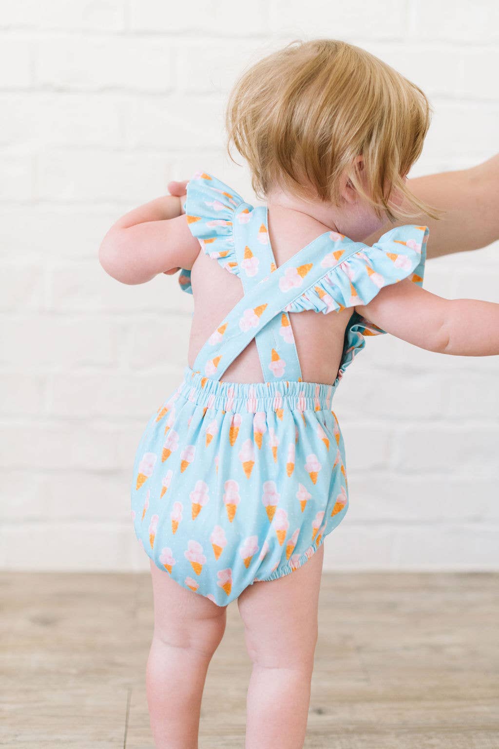 Emmy Romper in Ice Cream Dreams Baby Bubble