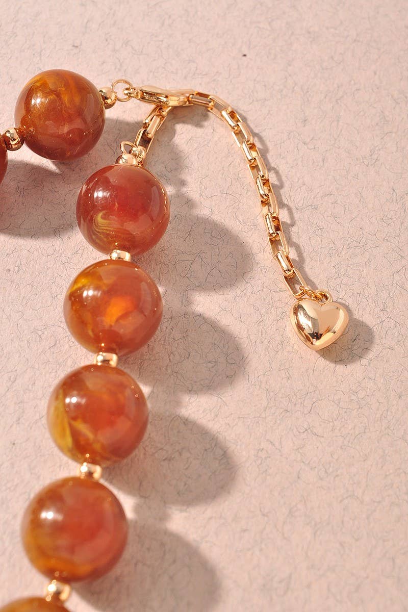 Resin Ball Bead Short Necklace
