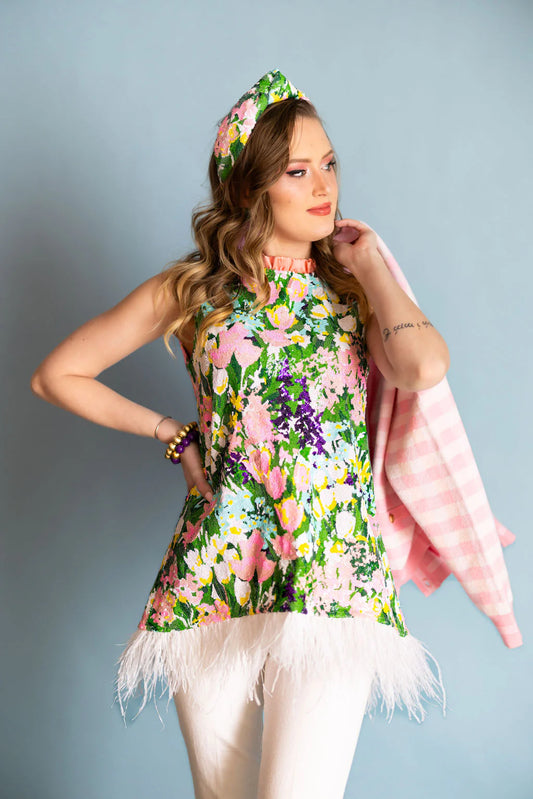 Sparkling Blossoms Feather Tunic