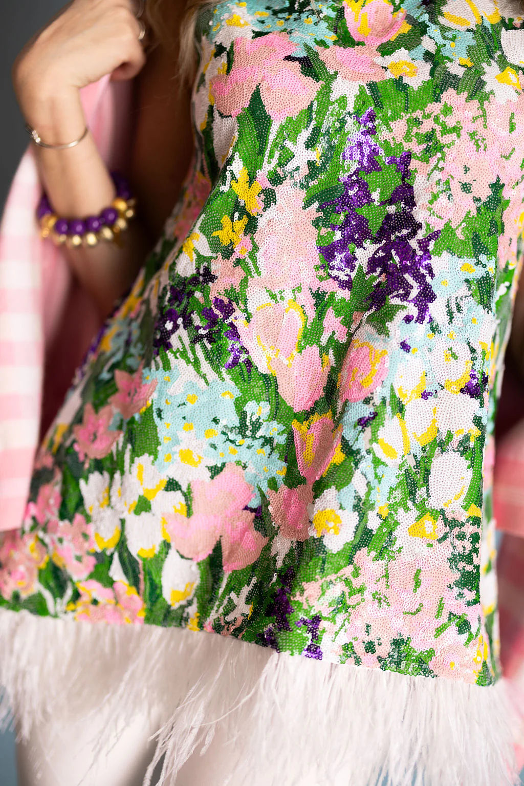 Sparkling Blossoms Feather Tunic