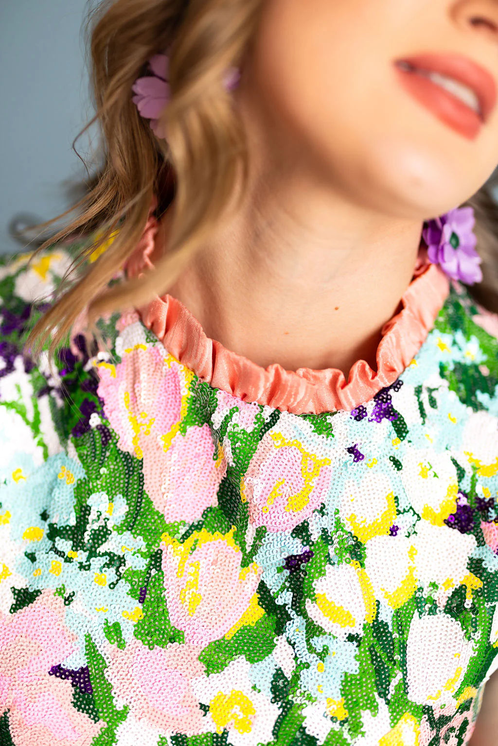 Sparkling Blossoms Feather Tunic