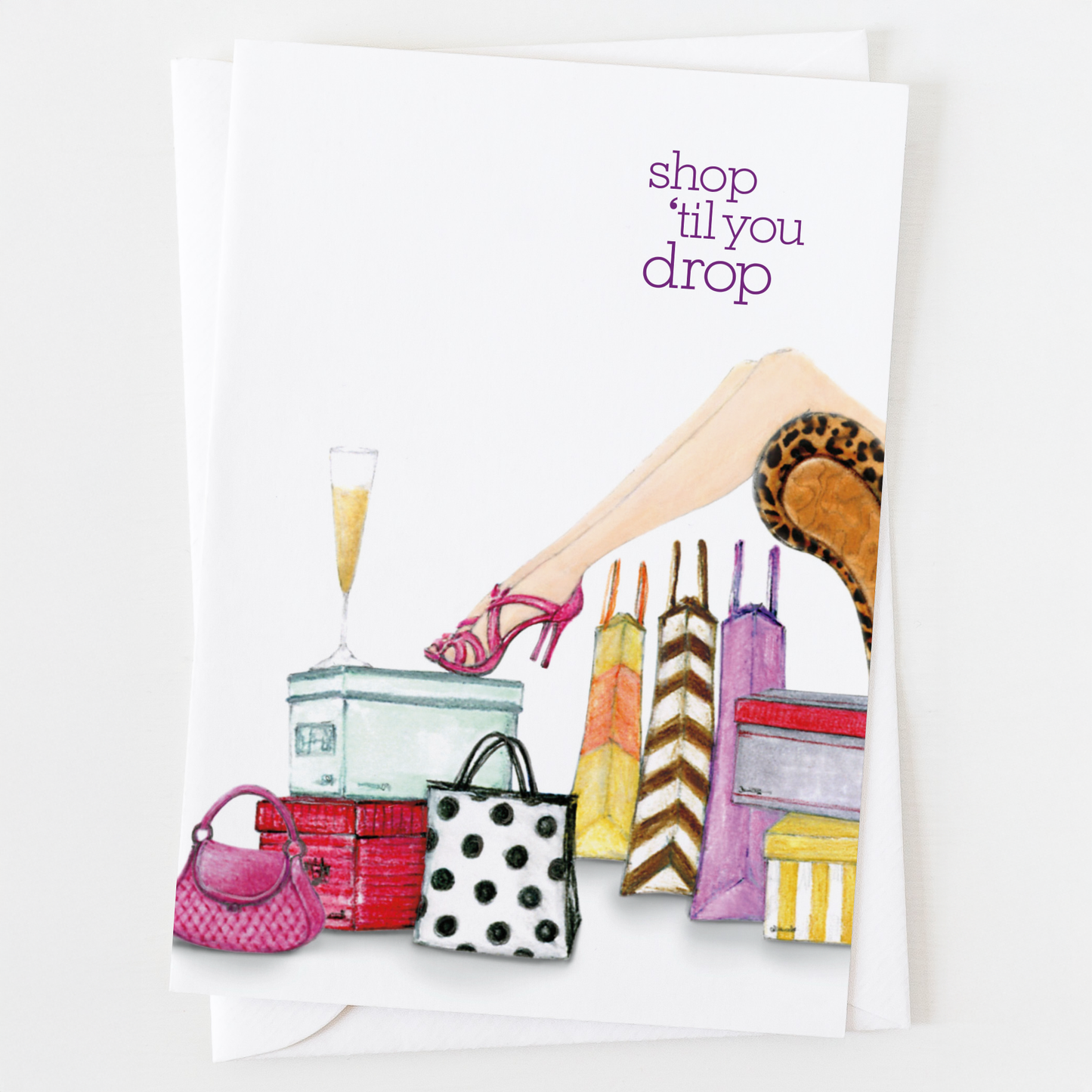Shop 'til You Drop Birthday Greeting Card