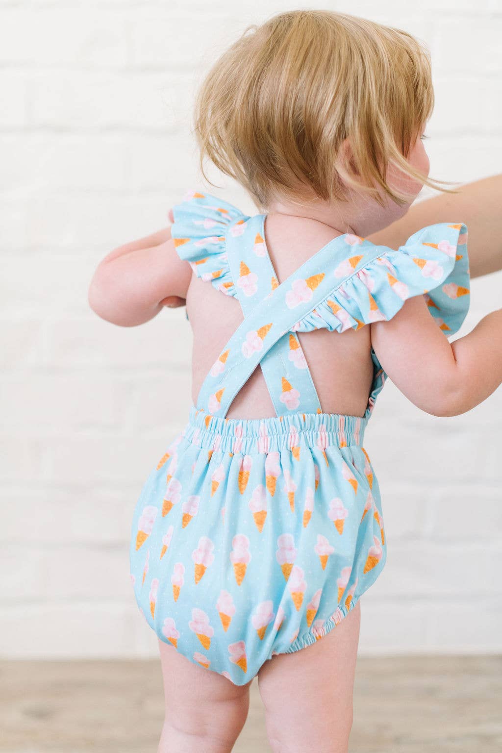 Emmy Romper in Ice Cream Dreams Baby Bubble