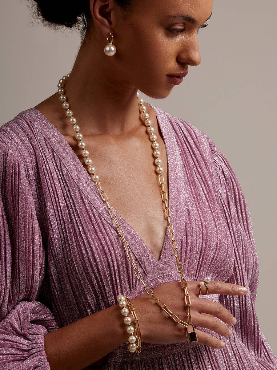 Pearl and Lock Necklace