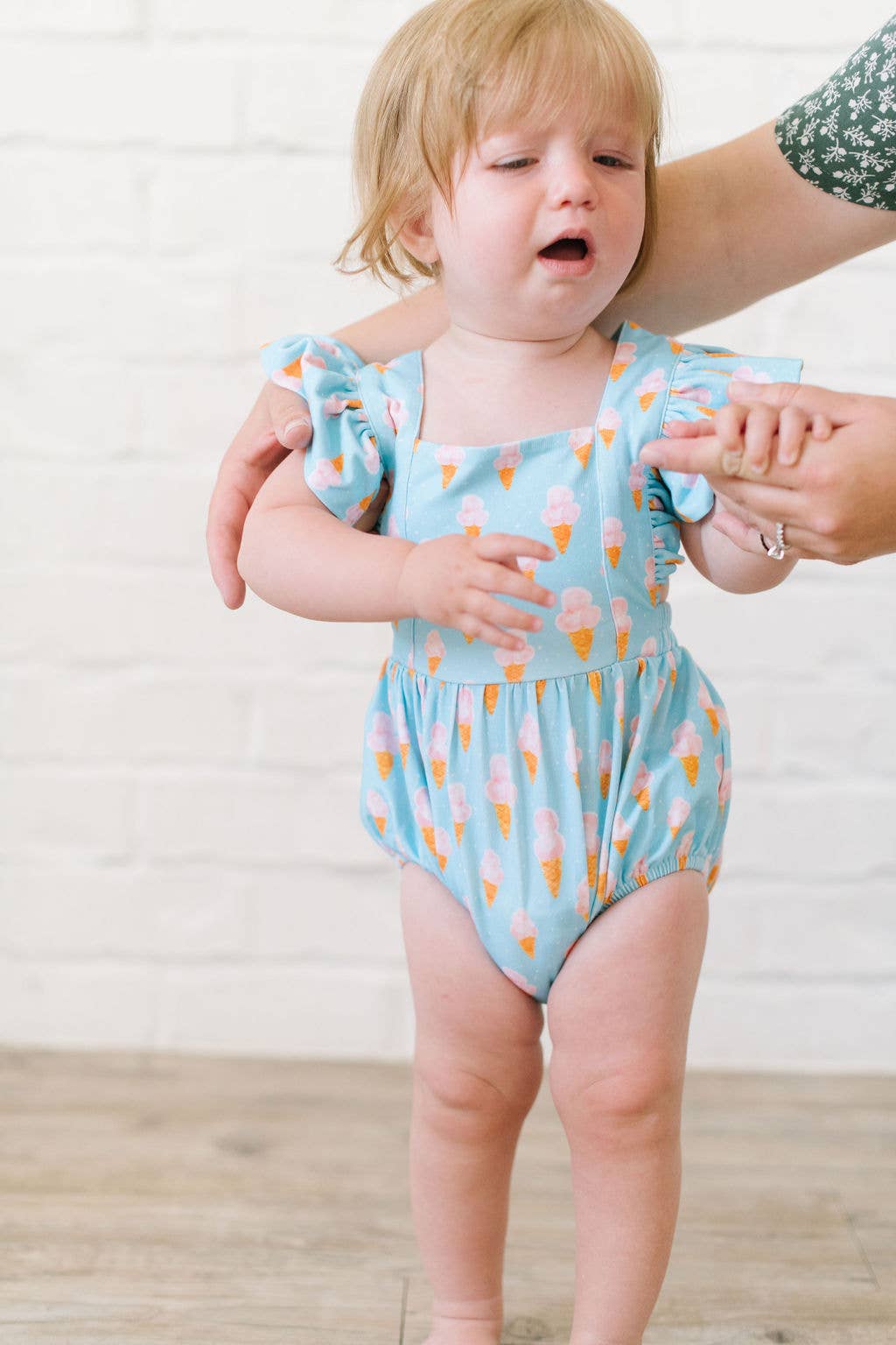 Emmy Romper in Ice Cream Dreams Baby Bubble