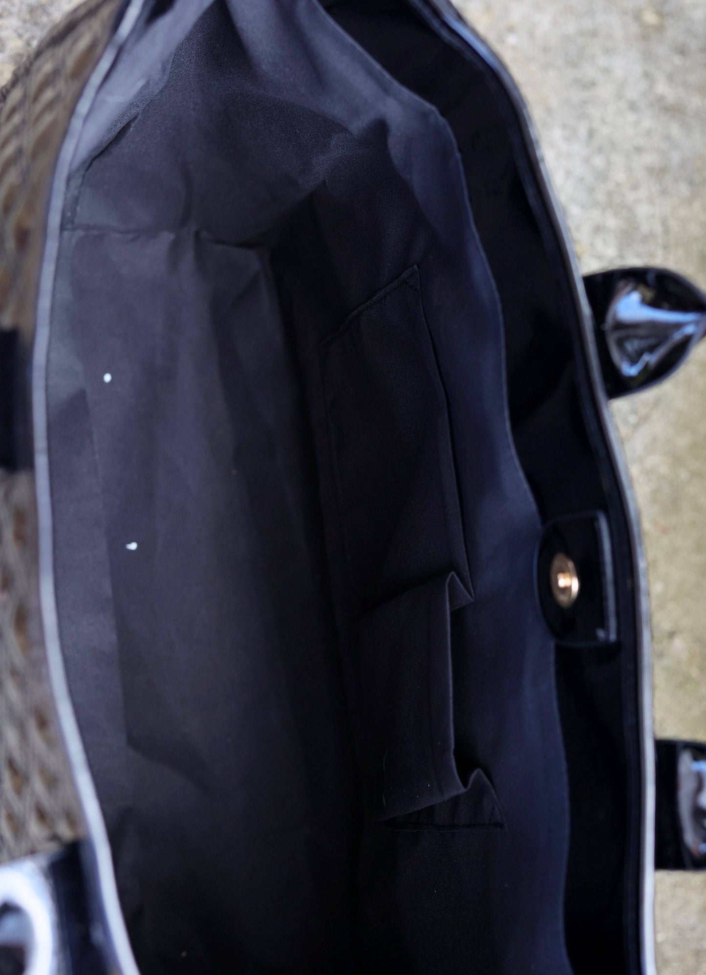 Melissa Tote Bag Black Patent Square