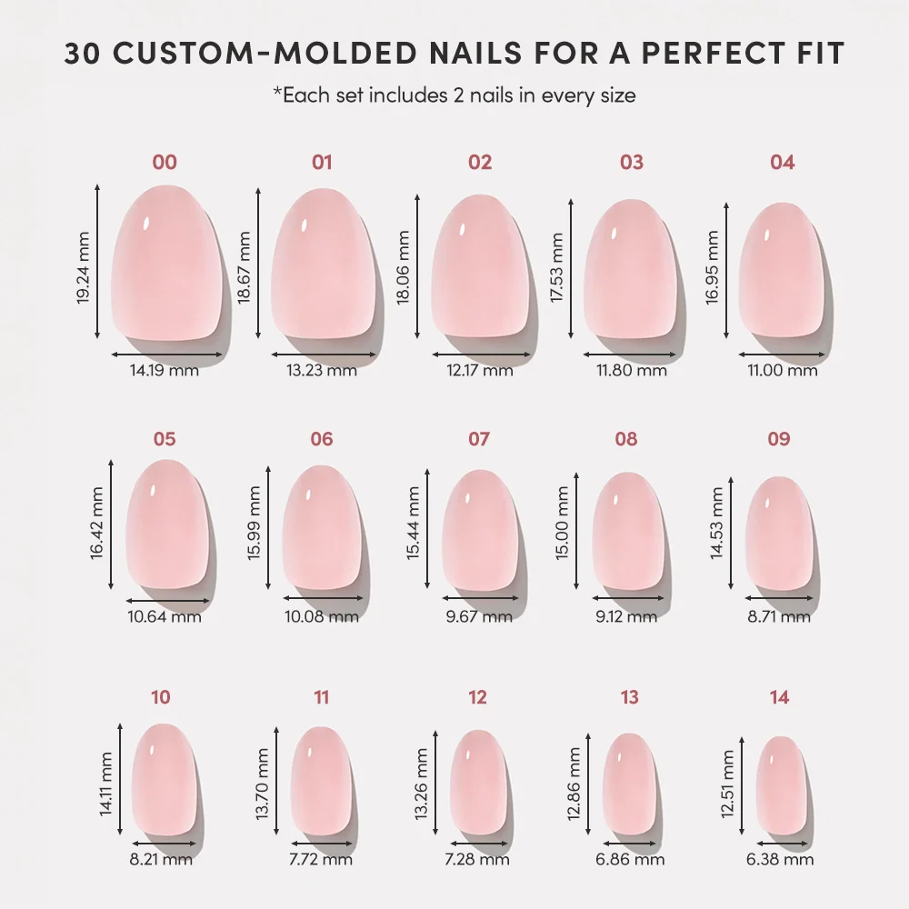 Glamnetic Pinch Me Press-On Nails | Short Oval | Blush Pink Glazed