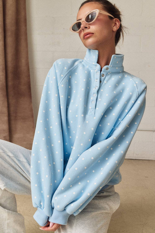 Piper Polka Dot Snap Button Pullover