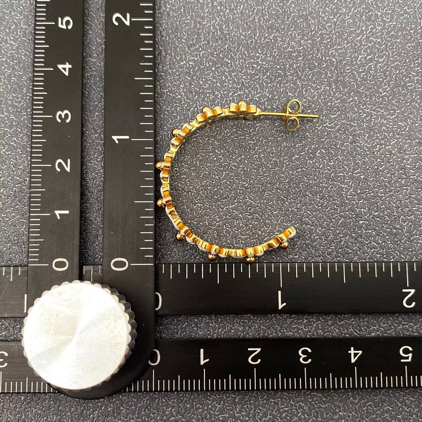Enamel Daisy 18K Hoop Earrings