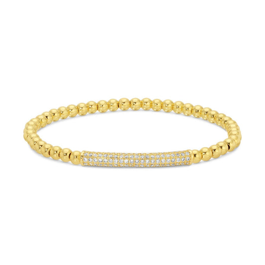 Curved Pave Bar Stretch Bracelet