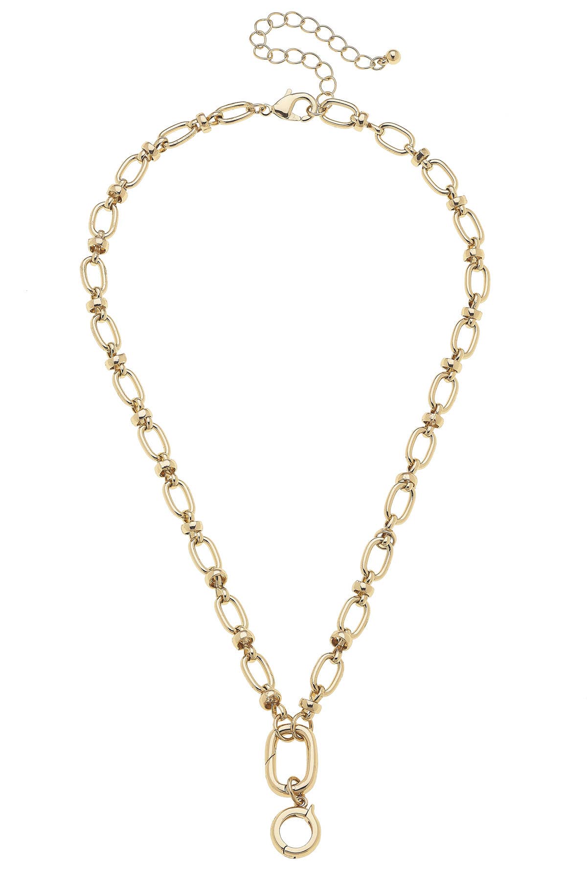 Lilah Cable Link Charm Necklace Base in Shiny Gold