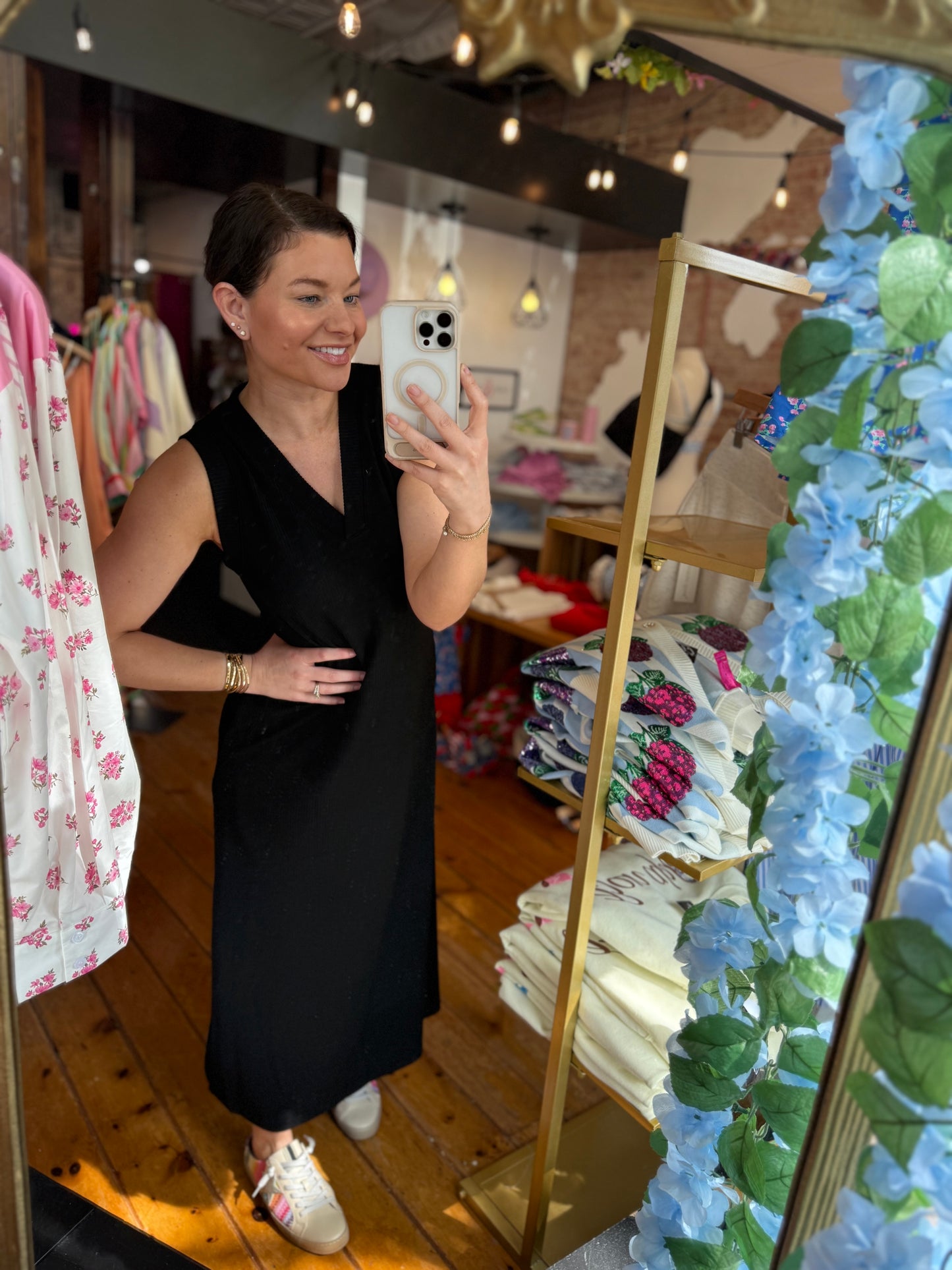 Back to Black Ribbed Knit Midi Dress