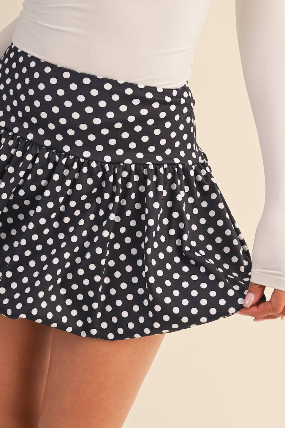 Polka Dot Print Bubble Skirt