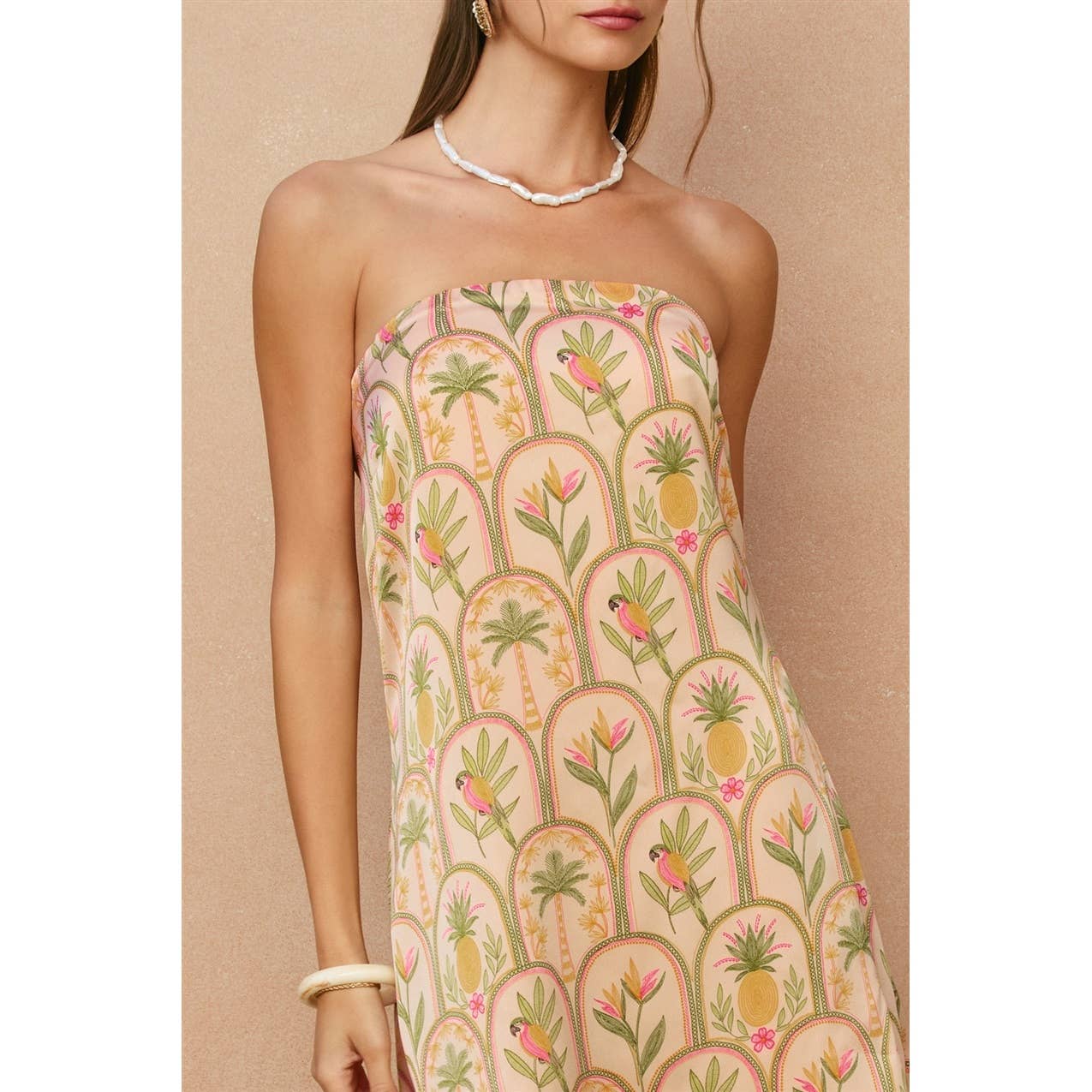 Hear That Strapless Back Detail Mini Dress