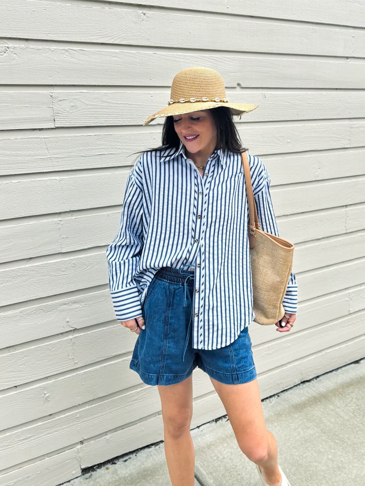 Tully Stripe Button Up Blouse