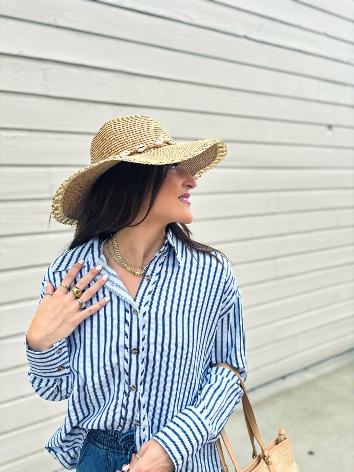 Tully Stripe Button Up Blouse