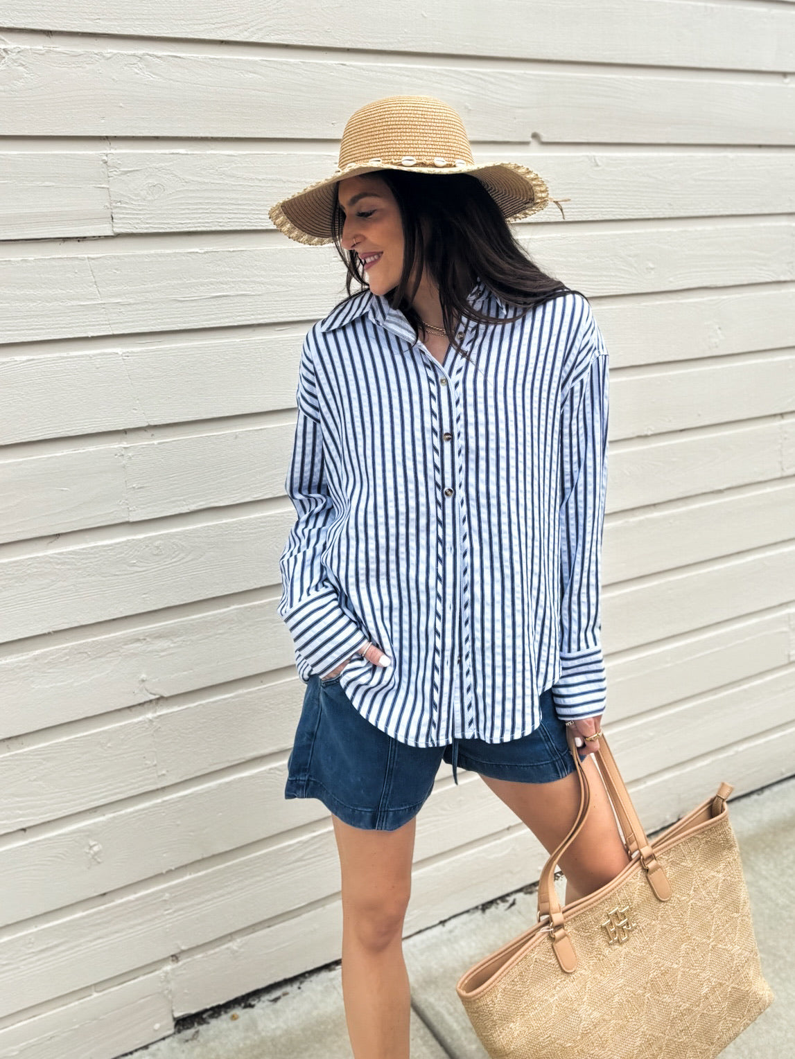 Tully Stripe Button Up Blouse