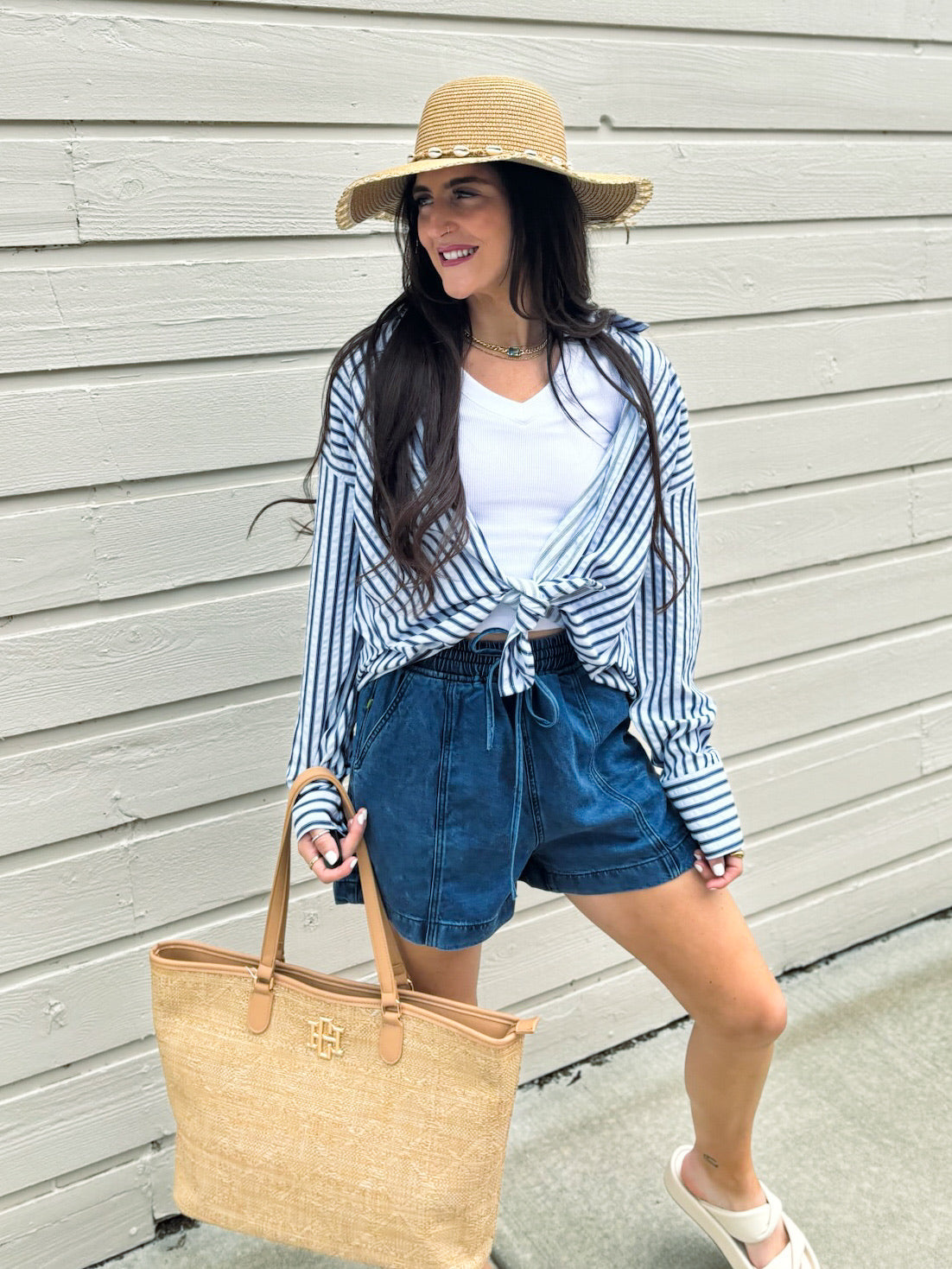 Tully Stripe Button Up Blouse