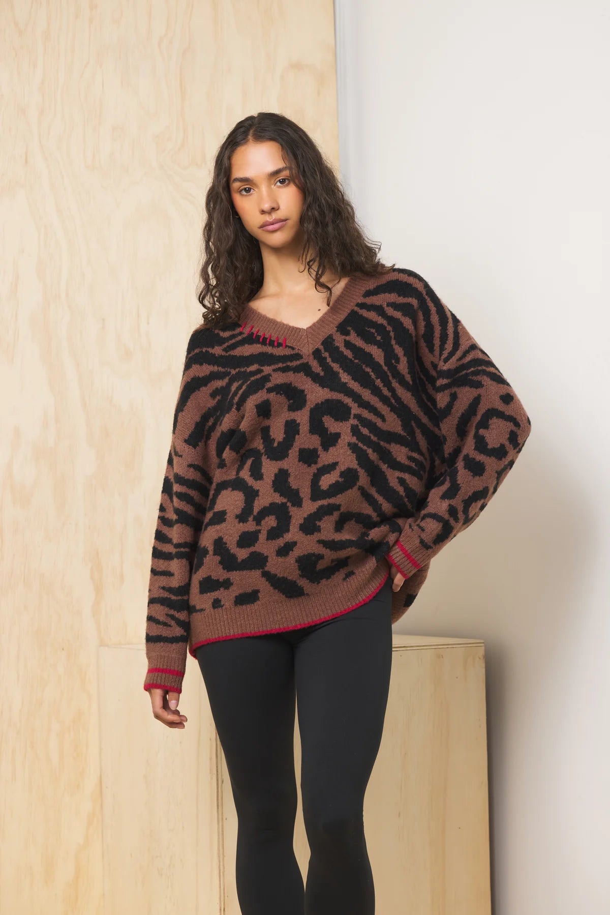 Mia Wild V Neck Sweater